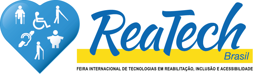 Logo da Reatech Brasil - feira internacional de tecnologias em reabilitação, inclusão